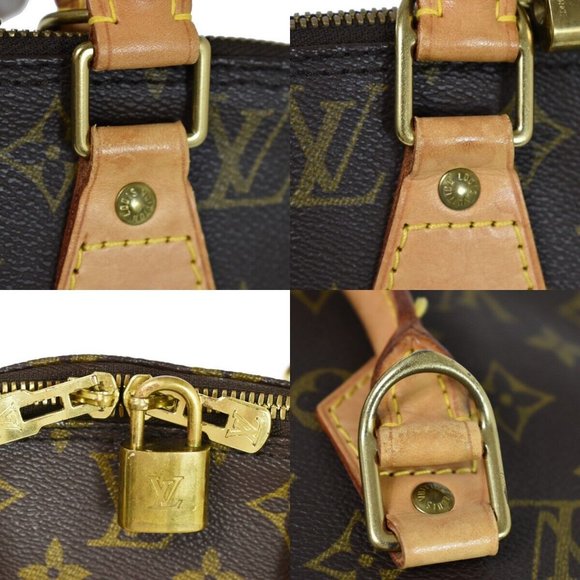 LOUIS VUITTON LV Logo Alma 2Way Hand Bag Monogram Leather Brown M51130 73YC686 - Picture 8 of 15